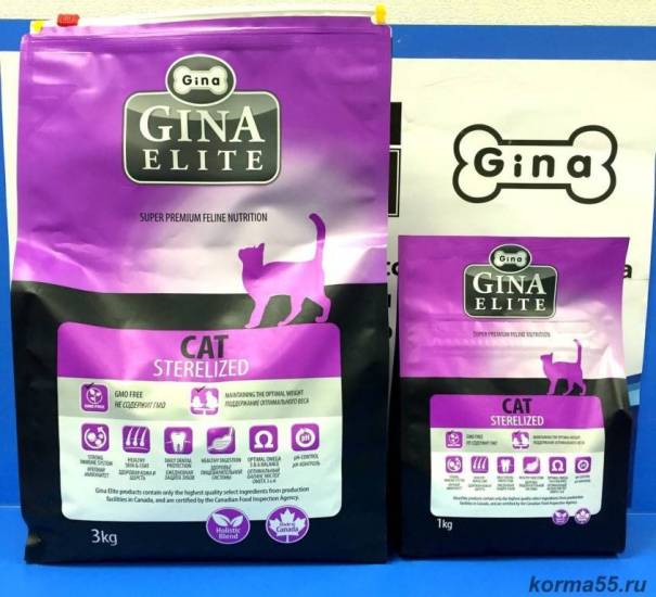 Корм для кошек «джина» (gina) из канады, его виды и состав, плюсы и минусы, отзывы ветеринаров и владельцев животных о канадской марке