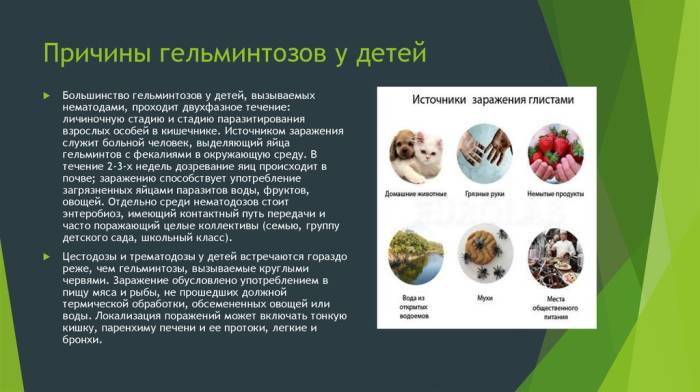 Гельминтозы у детей: причины, симптомы, лечение