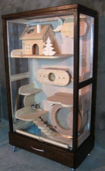 Выбор клетки (витрины) для шиншиллы - размеры, материалы, стоимость